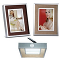 Brushed Aluminum Shadow Box Photo Frame w/ Suede Matte (4"x6")